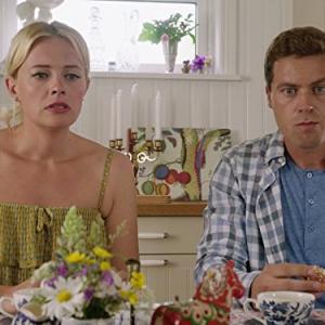 Still of Josephine Bornebusch and Greg Poehler in Welcome to Sweden Learn the LanguageSpraringket 2014