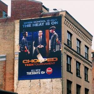 Mikey Robins on Food Network Billboard in NYC