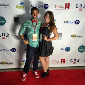 Actress Amanda McDonough and Dickie Hearts promoting their film Passengers at the HollyShorts Film Festival!