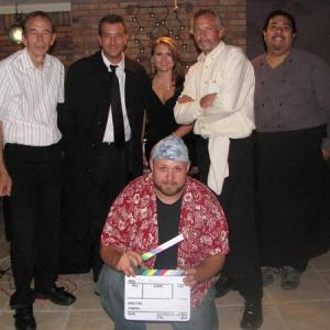 LR Barry Livingston Paul Damon Merry Dawn Smith crouched Keith Burrows and Joseph Cintron on set for the 2008 48 Hour Film Project Houston