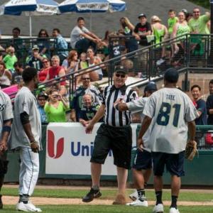 with Russell Wilson, Golden Tate, Walter Thurmond III and Lawyer Milloy 2013 Richard Sherman Celebrity Softball Game