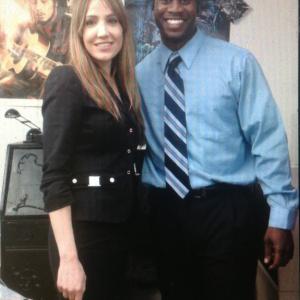 Actress Michelle Van Deyl and Actor Michael A. Amos on the set of Director Stephen T. Corston's 