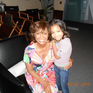 On set of BMJ wMargaret Avery