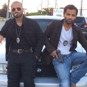 Hussain Ahmed and Shawn alli on set of in dangerous minds