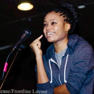 Performing on stage @ 60 seconds to stardom monologue showcase.