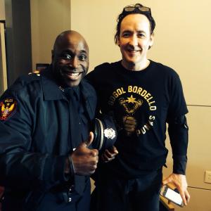 John Cusack and I on the set of Cell