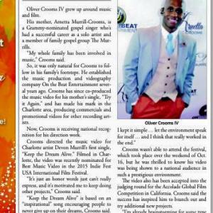 South Charlotte Weekly newspaper article on native talent Oliver Crooms.