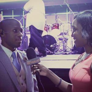 Oliver Crooms being interviewed by Carletta McMillian at the Arnetta MurrillCrooms album release party in Charlotte NC