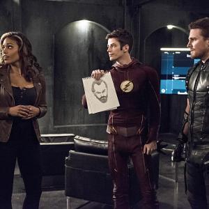 Still of Stephen Amell, Grant Gustin and Ciara Renée in The Flash (2014)
