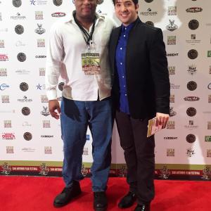 Andrew Martinez with Unimaginable Director Cedric Thomas Smith at the 2015 SAFilm Festival in San Antonio Texas