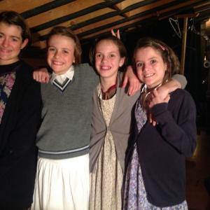 Amelia and costars getting ready for final performance of Joan at Metro Studio Theatre.