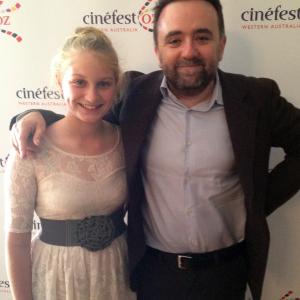 Skye Robinson with Paper Planes director Robert Connolly