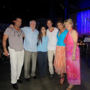 From left to right: Eduardo Yanez, Roberto Escobar, Vanessa Escobar, William Levy, Carmen Lopez and Celia Do Muino, the family at 