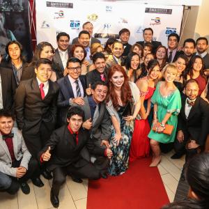 Part of the Cast and Crew of Ambiguity Crnica De Un Sueo Americano at the Premiere in Guatemala City November 27th 2014