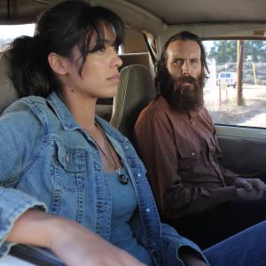 Still of Steven Linder and Stephanie Sigman in The Bridge 2013