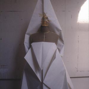 Experimenting 3D Paper, sculptures human size on bust, idea and work by VLM