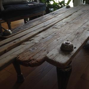 Driftwood coffee table detail, design & craft by VLM