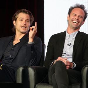 Walton Goggins and Timothy Olyphant at event of Justified 2010