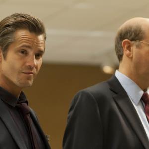 Still of Timothy Olyphant and Stephen Tobolowsky in Justified 2010