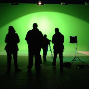 Behind the scenes on Number 2 on the massive main stage with 60 foot green screen at 32Ten Studios San Rafael CA
