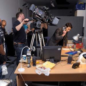 Production shot on set of Warhol filming