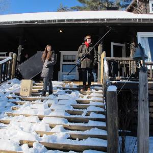 Filming Good Winter on set in New Hampshire