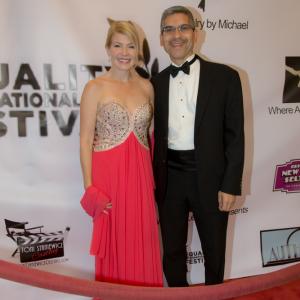 Nov 8 2015 Corinne Meadors and Steinway artist and jazz musician Jim Martinez at the Equality International Film Festival Sacramento CA