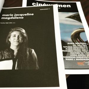 Marie J Magdaleno honored on the Cinewomen Magazine based in Germany UK 2015 for directing Fearless Fight