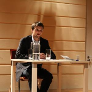Andreas Huber at book-reading in Wels, Upper Austria, October 2012
