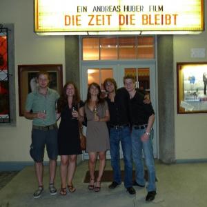 WriterDirector Andreas Huber with Crew and Cast at premiere of Die Zeit die bleibt at Cinema Schwanenstadt Upper Austria August 2010