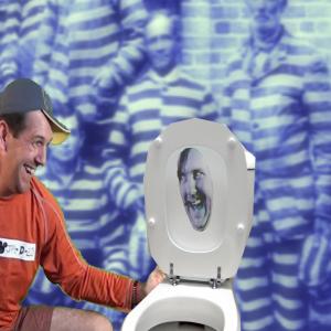 Photo of John singing with a French toilet Yes a French toilet in Disney Jail httpswwwyoutubecomwatch?vnoSqeA8HR58