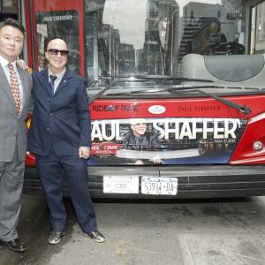 David W Chien poses with Ride of Fame Honoree Paul Shaffer May 5th 2015