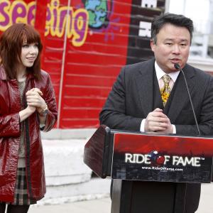Ride of Fame Creator / Producer David W. Chien introduces honoree Carly Rae Jepsen (February 25th, 2014).