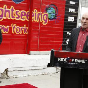 Ride of Fame Honoree Sir Patrick Stewart addresses to press, with David W. Chien (December 4th, 2013).