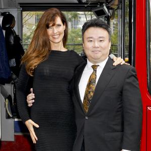 David W Chien with Carol Alt at Ride of Fame Induction Ceremony October 7th 2013