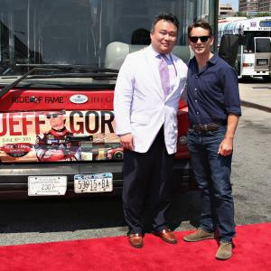 David W Chien poses with Ride of Fame Honoree Jeff Gordon June 30th 2015