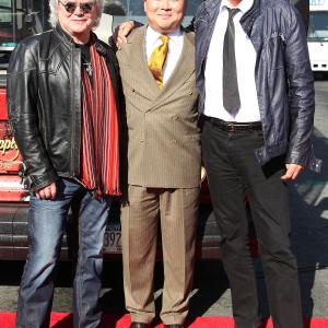 David W Chien poses with Russell Hitchcok and Graham Russell of Air Supply at Ride of Fame October 13th 2012