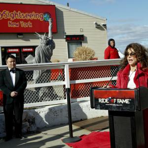Susan Lucci addresses the press at her Ride of Fame ceremony, with David W. Chien (November 19th, 2013)