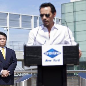 Marc Anthony addresses press at his Ride of Fame induction ceremony with David W Chien September 8th 2011