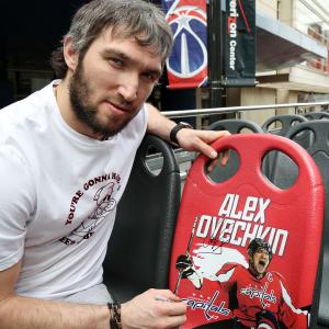 Alexander Ovechkin poses at his Ride of Fame DC induction April 7th 2015