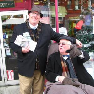 Portraying Uncle Billy from Its A Wonderful Life during street performance