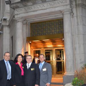 Outside NYSE - David Stewart, Diana Glassman (TD Bank Corporate Responsibility), Robert Nash and Nick Peters