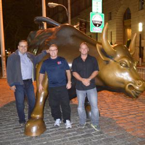 NYSE Bull near Wall St. NYC David Stewart, Robert Nash and Nick Peters