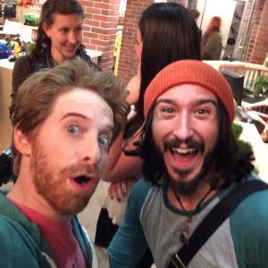 With Seth Green on the set of Dads