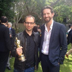 Sam Bobino with Laurent Witz director of animated short film Mr Hublot Academy Award 2014  Los Angeles California USA