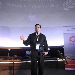 Eric Merola accepting two top audience awards for Best Documentary Feature at the HumanDoc Film Festival in Warsaw Poland