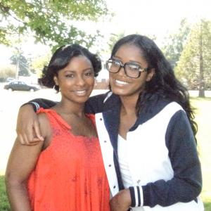 Keke Palmer and HeatherClaire Nortey behind the scenes of Abducted The Carlina White Story Lifetime Network