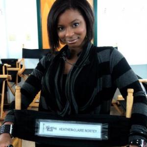 Heather-Claire Nortey on the set of 
