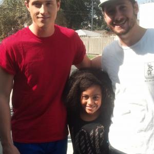 On the set of Dance Off with Shane Harper and Alex Di Marco.