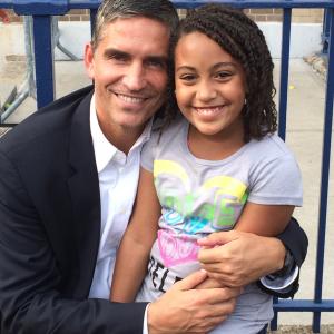 On the set of Person of Interest with Jim Caviezel